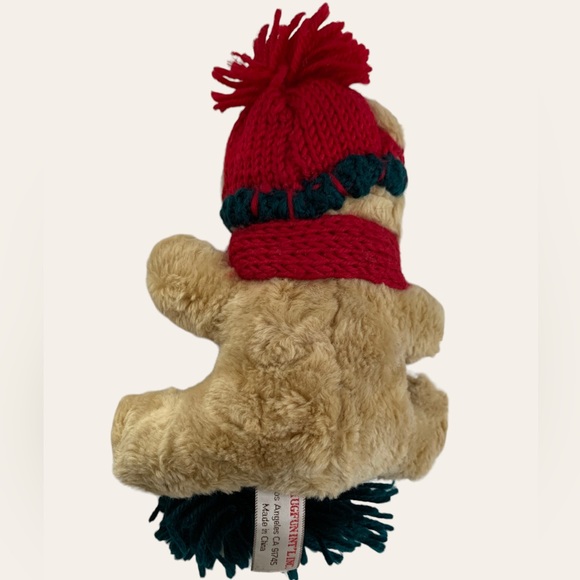 Set of Three Christmas Teddy Bears in Knitted Hats, Scarves or Sweaters - Picture 3 of 9